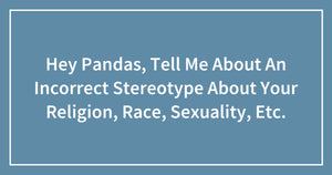 Hey Pandas, Tell Me About An Incorrect Stereotype About Your Religion, Race, Sexuality, Etc.