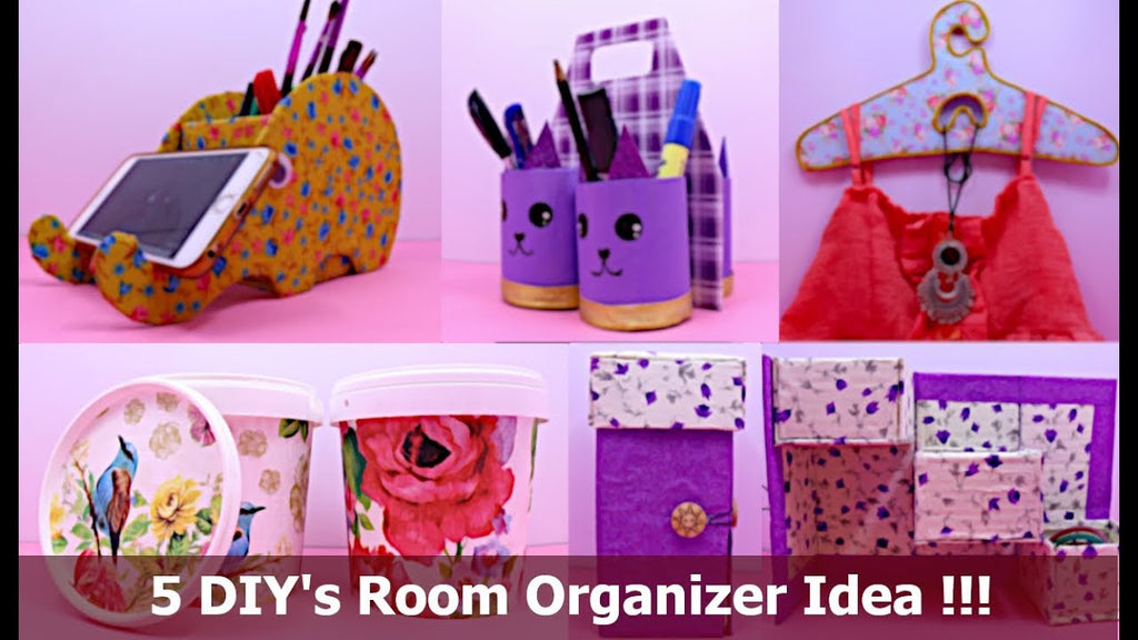DIYProjects #DIYOrganizer #HandmadeThings 5 DIY's Room Organizer Idea | Best cardboard box craft idea | DIY Projects | Aloha Crafts If you enjoyed this ...