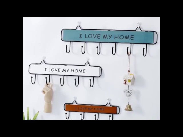"I LOVE MY HOME" Key Hooks Tired of your family's comings and goings leaving your foyer or entryway a disaster area? This modern, beautifully designed, ...