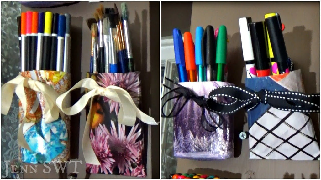 These are hanging organizers that didn't cost me a dime to make and took very little time from start to finish