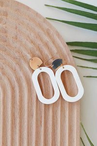 Panama Geometric Earrings - White