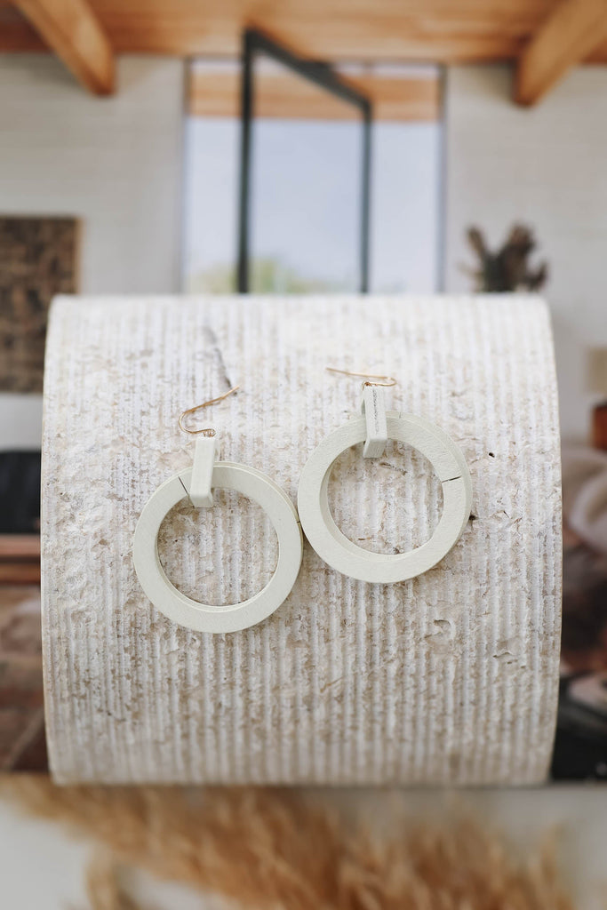 What Goes Around Hoop Earrings - Cream