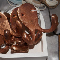 Traditional Double Cast Iron Double Wall hooks - COPPER