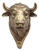Bronzed Charging Bull Bust Wall Hook Hanger Animal Safari Trophy Taxidermy Decor