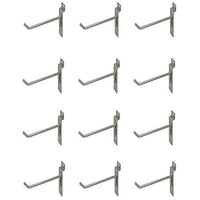 12 Count 4  Chrome Slat Wall, Slat Board Hooks, Panel Display Hooks, Grid Wall Hooks 2  / 4  / 6  / 8  / 10  / 12  For Shop Display Fitting (4 )