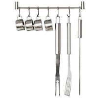 Urevised Kitchen Rail Rack Wall Mounted Utensil Hanging Rack Stainless Steel Hanger Hooks for Kitchen Tools, Pot, Towel