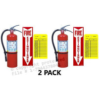 (Lot Of 2) Victory 5 Lb. Type Abc Dry Chemical Fire Extinguishers With Wall Hooks, Signs And Inspection Tags