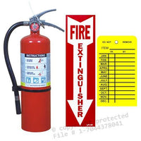 (Lot Of 1) 5 Lb. Victory Type Abc Dry Chemical Fire Extinguisher With Wall Hook, Sign And Inspection Tag