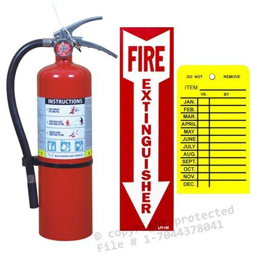 (Lot Of 1) 5 Lb. Type Abc Dry Chemical Fire Extinguisher With Wall Hook, Sign And Inspection Tag