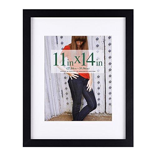 11 X 14 Picture Frames Made Of Solid Wood And High Definition Glass Display Pictures 8X10 With Mat Or 11X14 Without Mat For Wall Mounting Photo Frame Black