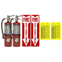 (Lot Of 2) Buckeye 5 Lb. Type Abc Dry Chemical Fire Extinguishers With Wall Hooks