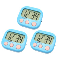 3 Pack Digital Kitchen Timer Magnetic Back Big LCD Display Loud Alarm Minute Second Count Up Countdown With ON/OFF Switch For Kitchen, Homework, Exercise, Game(3 Blue)