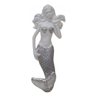 Silver and White Mermaid Wall Hook