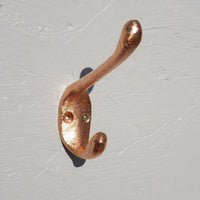 Traditional long Cast Iron Double Wall hooks - COPPER