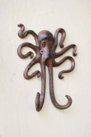 Cast Iron Octopus Wall Hook Set/4