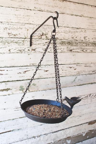 Forged Iron Bird Feeder with Wall Hook