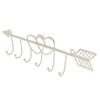 #COP3632 Metal Heart Shaped Wall Mounted Hooks Coat Rack