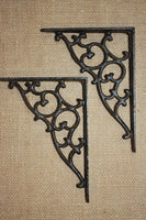 20) shelf brackets, Elegant Victorian shelf brackets, 7 1/2 inch decorative Victorian cast iron shelf brackets, free shipping, B-1