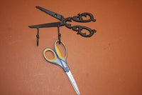 1) piece, scrap book craft scissors holder, scrap book gift, vintage-antique-look cast iron scissors wall hook,free shipping, H-64