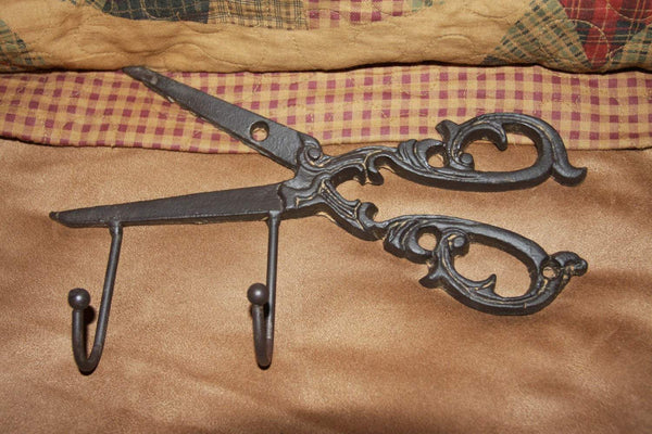 1) piece Scissors Shears Wall Hook, Sewing Room Organization, Sewing Decor, Vintage-look scissors shears, free ship, H-64