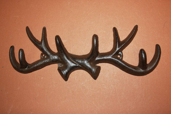 8) pcs, Deer Hunter coat hat hook, Deer Hunter hat hook, Deer Hunter coat hook, cast iron antler wall hook,  free shipping, W-36