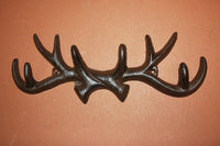 5) pcs, Deer Hunter coat hat hook, Deer Hunter hat hook, Deer Hunter coat hook, cast iron antler wall hook,  free shipping, W-36