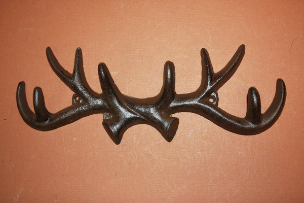 5) pcs, Deer Hunter coat hat hook, Deer Hunter hat hook, Deer Hunter coat hook, cast iron antler wall hook,  free shipping, W-36