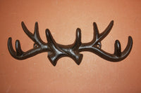 2) pcs, Deer Hunter Christmas Gift, Antler wall hook, cast iron antler decor, antler coat hat wall hook, free shipping, W-36