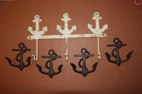 5), Anchors Away Nautical Wall Hook Set, Free Shipping, Distressed Vintage Look Anchor Decor, Anchor Coat Hat Hook, Sailor Decor~