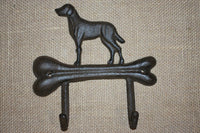 Dog Wall Hook, Free Shipping, Dog Coat Hat Hook, Cast Iron Dog / Dogbone Wall Decor, Leash Hook, Backpack Hook, Dog Decor, W-32