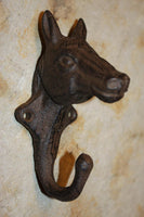 Three-dimensional Horse Head Wall Hook, Rustic Solid Cast Iron, Collectible Horse Home Decor, Horse Lover Gift, Free Shipping, W-62