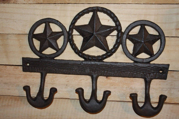 Vintage-look Lone Star Wall Decor, Fast Free Shipping, Heavy Duty Texas Lone Star Design Coat Hat Wall Hook, Solid Cast Iron, W-56