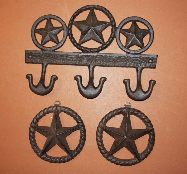 3) Lone Star Collector Christmas Gift, Fast Free Shipping, Rustic Cast Iron Lone Star Wall Hook, Wall Plaque, Barn Decor,Texas home