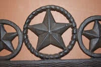 Heavy Duty Country Western Wall Hook, Fast Free Shipping, Solid Cast Iron Rustic Lone Star Coat Hat Hook, 11 1/4 inch Ranch House,W-56