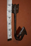 Cowboys And Indians Wall Decor, Rustic Cast Iron Arrow Shaft Arrow Head Wall Hook, Shipping Included, W-69