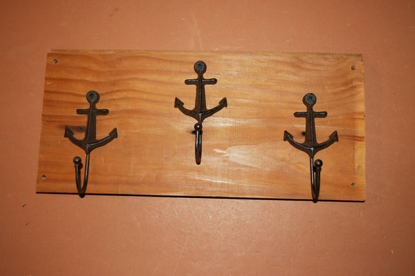 Rustic Weathered Look Nautical Anchor Coat Rack, Reclaimed Southern Pine Weathered Wood, Shipping Included, The Country Hookers, CH-2