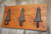 Vintage-look Lighthouse Design Wall Mounted Coat Hook Rack Handmade in USA,  Reclaimed 100 Year Old Wood, The Country Hookers, CH-6