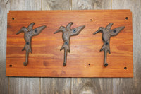 Mom Gift Country Cottage Hummingbird Garden Wall Hook Rack, Handmade USA, 100 Year Old Wood, The Country Hookers, CH-7