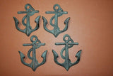 Antiqued Look Cast Iron Anchor Wall Hooks, Anchor Towel Hooks. Anchor Coat Hat Hooks, Bronze Look, 5 3/4&quot; high, BL-65