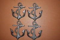 Unfinished Cast Iron Wall Hook, 5 3/4 inches, Paintable Anchor Wall Decor,  N-19