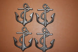 Unfinished Cast Iron Wall Hook, 5 3/4 inches, Paintable Anchor Wall Decor,  N-19