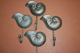 Antiqued Look Seashell Wall Hook, Seashell Coat Wall hook, Seashell Purse Wall Hook, Bronze Look Cast Iron, 5 1/4 inches, BL-74