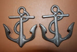 Cast Iron Anchor Wall Hooks, Anchor Towel Hooks, Anchor Kitchen Hooks, Rustic Vintage look anchor decor,  5 3/4 inches,  N-19