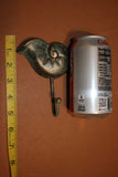 Antiqued Look Seashell Wall Hook, Seashell Coat Wall hook, Seashell Purse Wall Hook, Bronze Look Cast Iron, 5 1/4 inches, BL-74