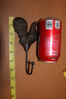 Farmhouse Kitchen Wall Hooks, Vintage Look Cast Iron Rooster, 6 1/2&quot; tall, H-101