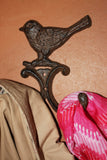 Wild Bird Wall Hooks Vintage Look Cast Iron, 5 1/2 inch Blue Bird Song Bird Wall Decor Coat Hat Towel Wall Hooks, H-97