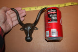 Large Longhorn Coat Wall Hook Cast Iron 6 1/4 inch ~ H-99