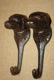 Labrador Retriever Leash Hooks Holders, Rustic Cast Iron Labrador design 5 1/2&quot; high, H-07
