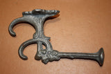 Triple Hook Coat Hat Wall Hook, Victorian King Lion Design, 6 1/2&quot; tall, Unfinished You Paint Cast Iron ~ H-10