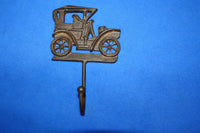Vintage Car Design Wall Decor Cast Iron Wall Hooks 6 inch Coat Hat Towel Hooks Rustic Brown, Volume Priced, H-25